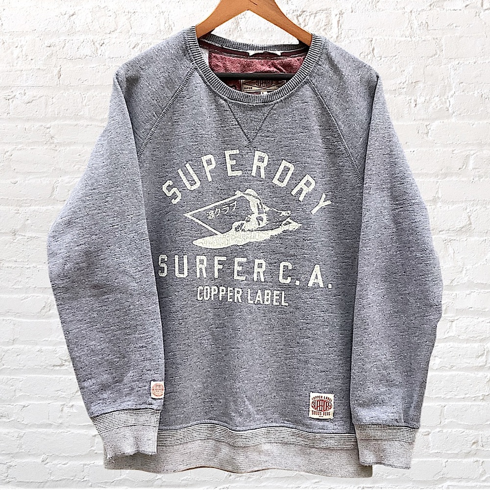 Superdry Copper Label Pullover Loopback Crew Sweatshirt, Large
